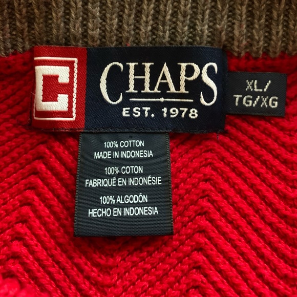 Men’s Chaps Ralph Lauren Herringbone Sweater Sz XL - Picture 7 of 7